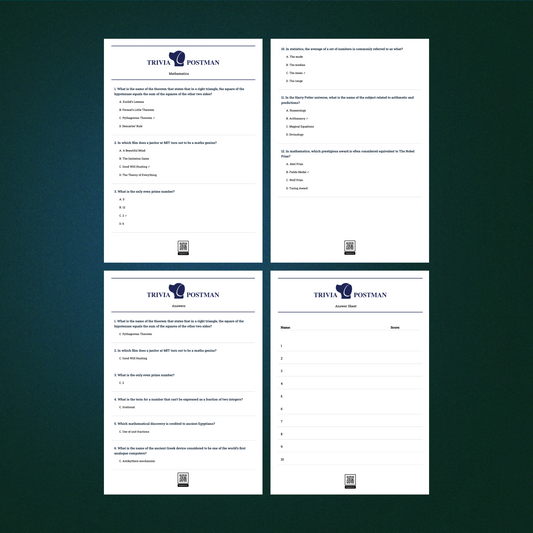 Mathematics General Knowledge Trivia (Volume 01) - 30 questions