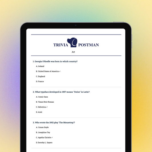 Art General Knowledge Trivia (Volume 01) - 30 questions