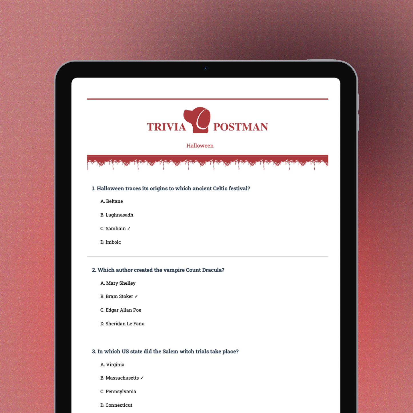 Halloween General Knowledge Trivia (Volume 01) - 40 questions